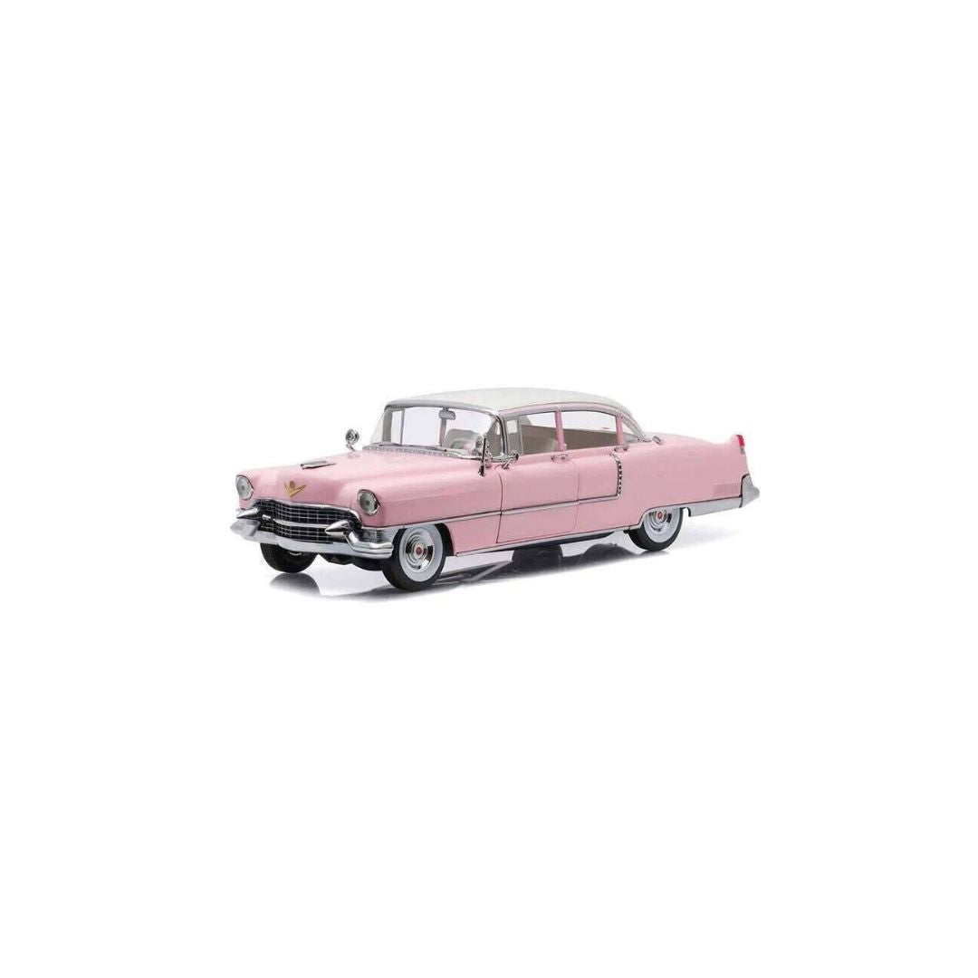 1955 Cadillac Fleetwood Series 60 - Pink with White Roof 30396, Greenlight 1:64