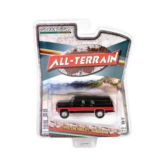All-Terrain Series 15- 1990 Chevrolet Suburban - Two-Tone Red and Black 35270-E, Greenlight 1:64