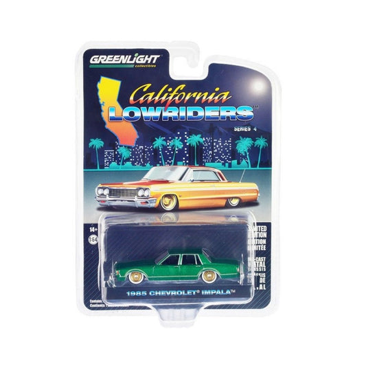 California Lowriders Series 4-1985 Chevrolet Impala - Bright Green Metallic 63050-F Greenlight 1:64