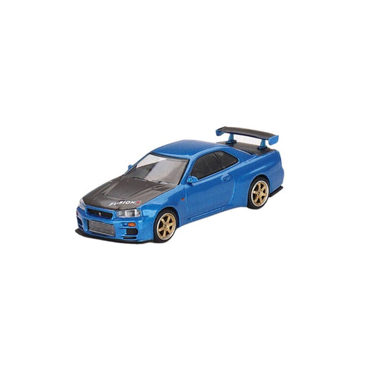 Nissan Skyline GT-R (R34) Top Secret Bayside Blue, Mini GT 1:64 (531)
