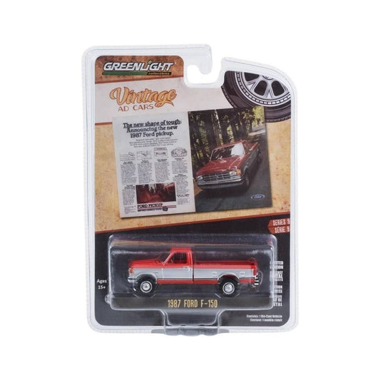 Vintage Ad Cars Series 9- 1987 F-150 The New Shape of Tough 39130-F, Greenlight 1:64