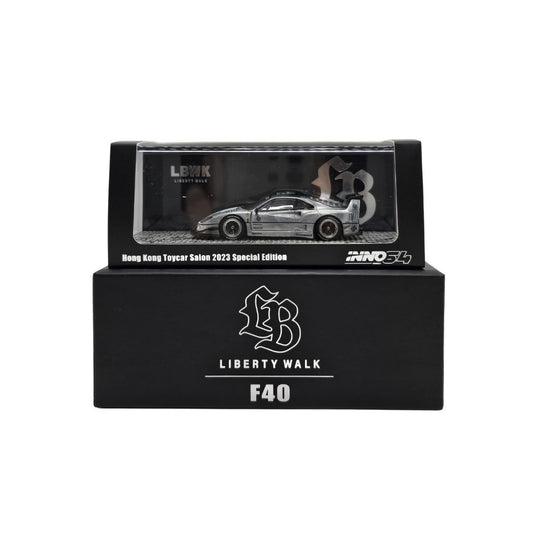 CHASE - LBWK F40 Matte Black Hong Kong Toycar Salon 2023 Special Edition, Inno64 1:64
